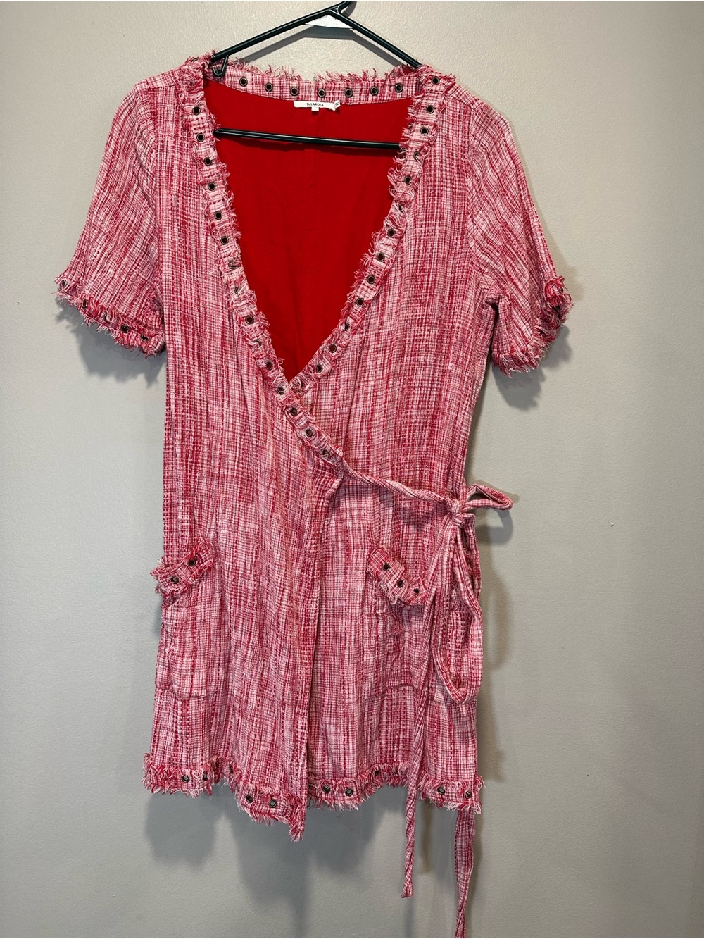 Tularosa Rocky Wrap Mini Dress in Bright Red NWOT Size Small